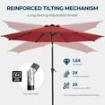 thumbnail image 5 of 9ft Outdoor Patio Umbrella,Outdoor Table Umbrella with Push Button Tilt and Crank,Market Umbrella 6 Sturdy Ribs,Yard Umbrella, 5 of 6