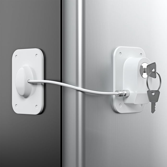 Bloqueo para nevera RORMGO, paquete de 2 unidades con protección de cable de silicona