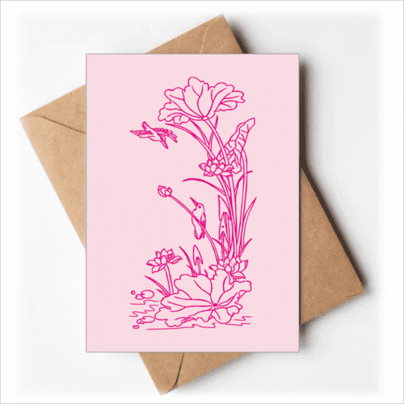 Lotus Lotus Flower Bird Water Greeting Cards You are Invited Invitations