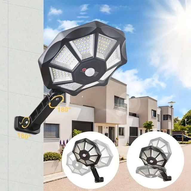 Super Bright 360° Solar Flood Lights - Waterproof Motion Sensor with Remote 168LED
