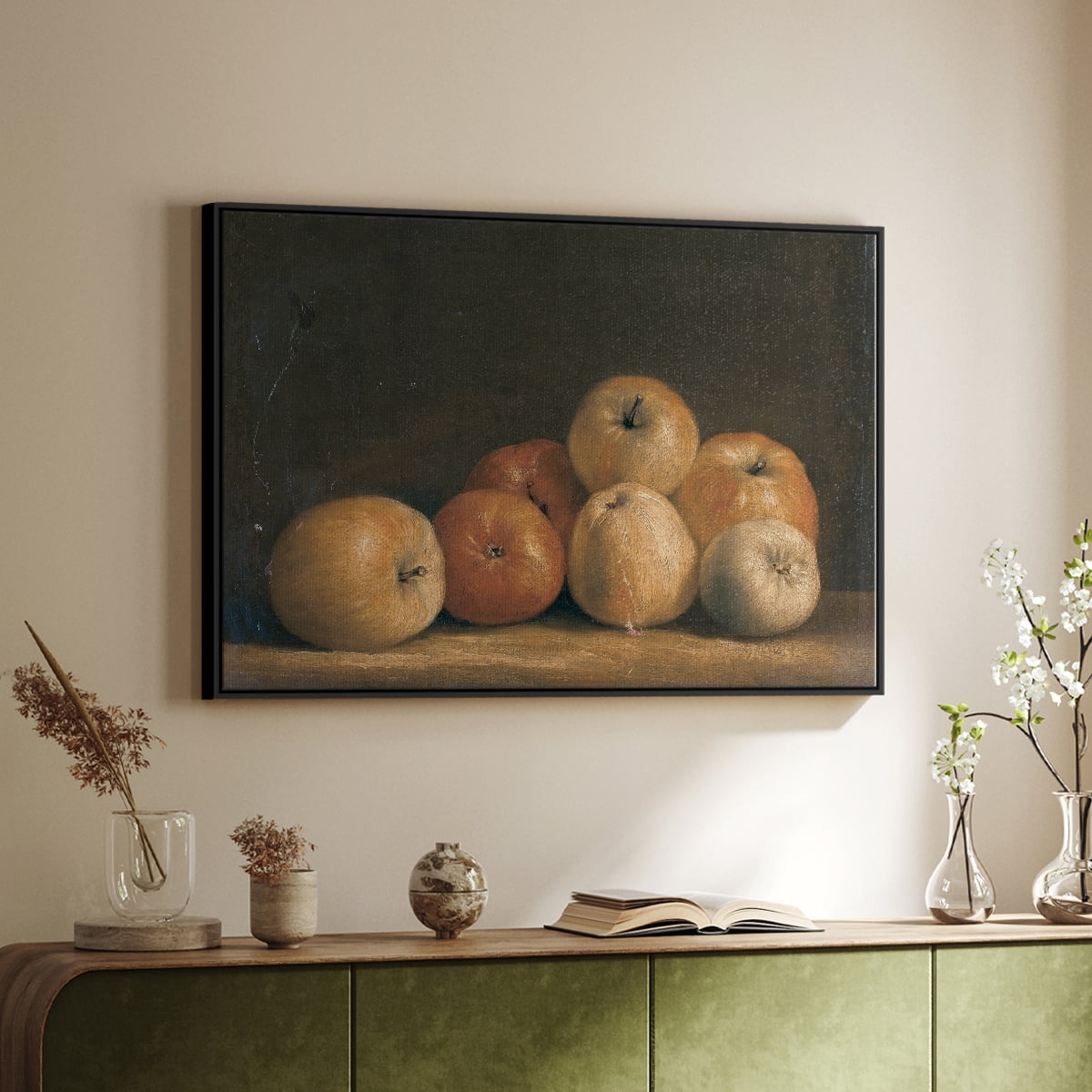 Vintage Botanical Print-LXXVIII By Wexford Home Framed in Black Wood Gallery Wrapped Canvas 25 in. x 37 in.
