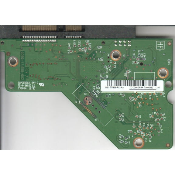 WD20EACS-11BHUB0, 2061-771698-R02 AA, WD SATA 3.5 PCB