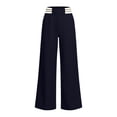 thumbnail image 5 of Stamzod Uniform Pants for Girls Fashion Striped High Waisted Wide Leg Dress Pants Casual formal Straight Leg Trousers with Pockets 7-8Years, 5 of 10