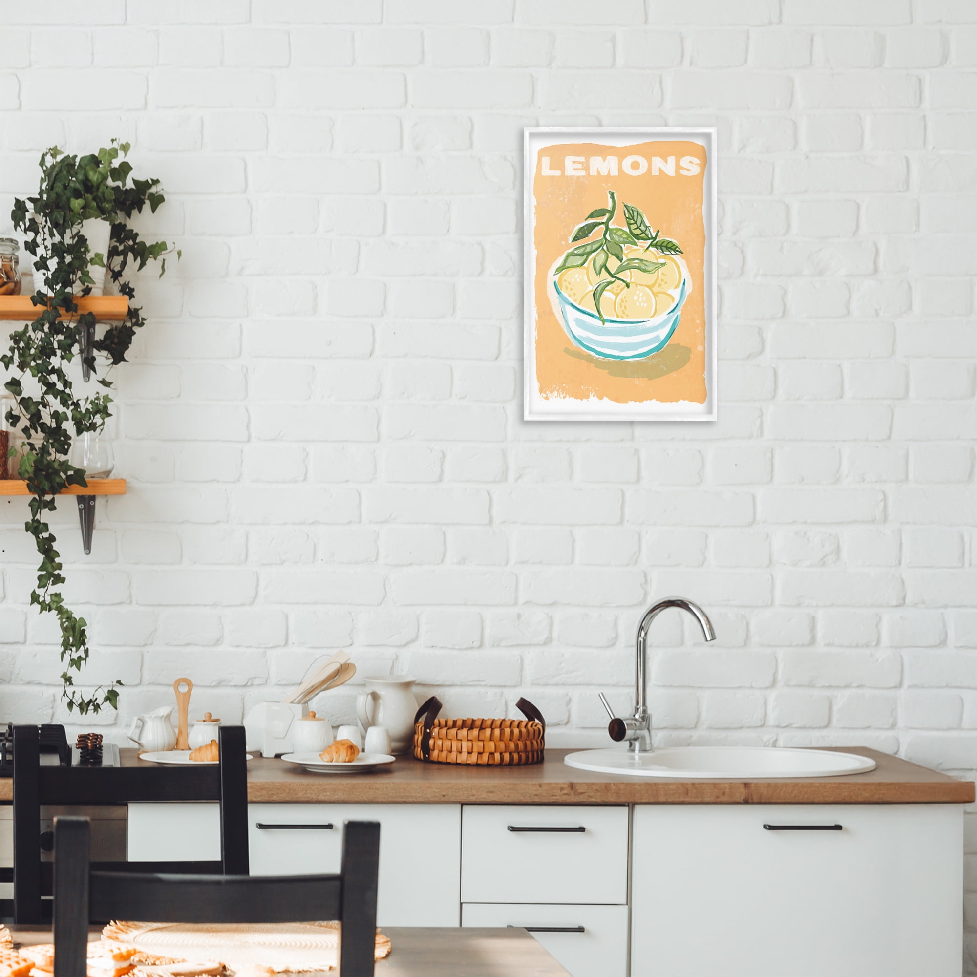 Stupell Industries Lemon Twist Motif White Framed Giclee Art, design by Chad Barrett