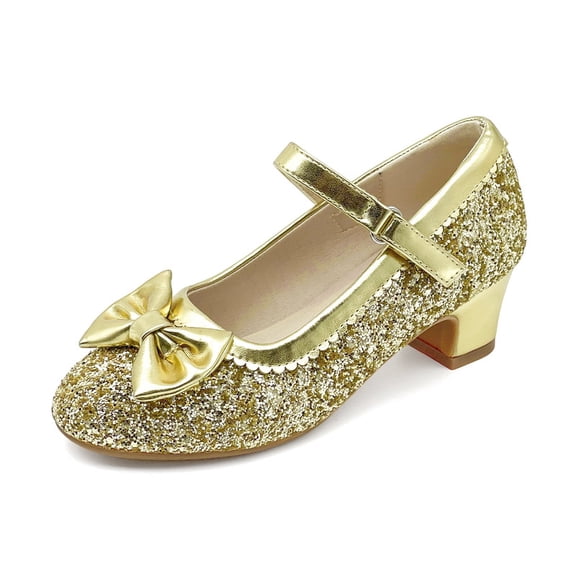 xinlanlin Girls Dress Shoes Low Heel Mary Jane Pumps Bow Party Wedding Princess Shoes for Toddler/Little Kids