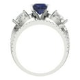 thumbnail image 4 of Clara Pucci 14K White Gold Round Cut 1Ct Simulated Blue Sapphire Engagement Ring + Matching Band - Luxury Box Included, 4 of 7