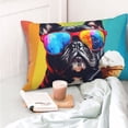 thumbnail image 4 of Fotbe Rainbow Bulldog Sunglasses Funda de Almohada Decorativa Estilo Occidental, Lujo en Algodón, Fundas para Almohadas King, Cojín Estampado para Decoración del Hogar-16"x24", 4 of 6