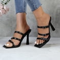 thumbnail image 3 of COM STAR Women’s High Heel Sandals Strappy Square Toe Stiletto Heels Open Toe Dress Shoes Adjustable Buckle Heels for Party Wedding Evenin, 3 of 9