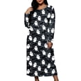 thumbnail image 2 of SELONE Nightgowns Long Sleeve for Women Plus Size Crew Neck Maxi Sleep Shirt Ghost Bats Nighties Halloween Dress, 2 of 8