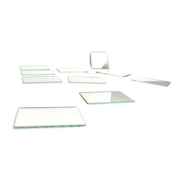 Eisco Labs Glass Plane Mirrors - Unmounted, Pack of 10 - 3"x2" approximate size