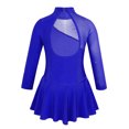 thumbnail image 2 of Jizyo Kids Girls Ice Skating Mesh Skirt Figure Skating Tutu Dress Roller Skating Stage Performance Royal Blue 12, 2 of 7