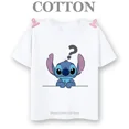 thumbnail image 3 of Camiseta de algodón con estampado de Anime Kawaii Stitch para niños, camisetas de verano para niños, camisetas casuales de manga corta con múltiples dibujos animados para niñas, 3 of 5