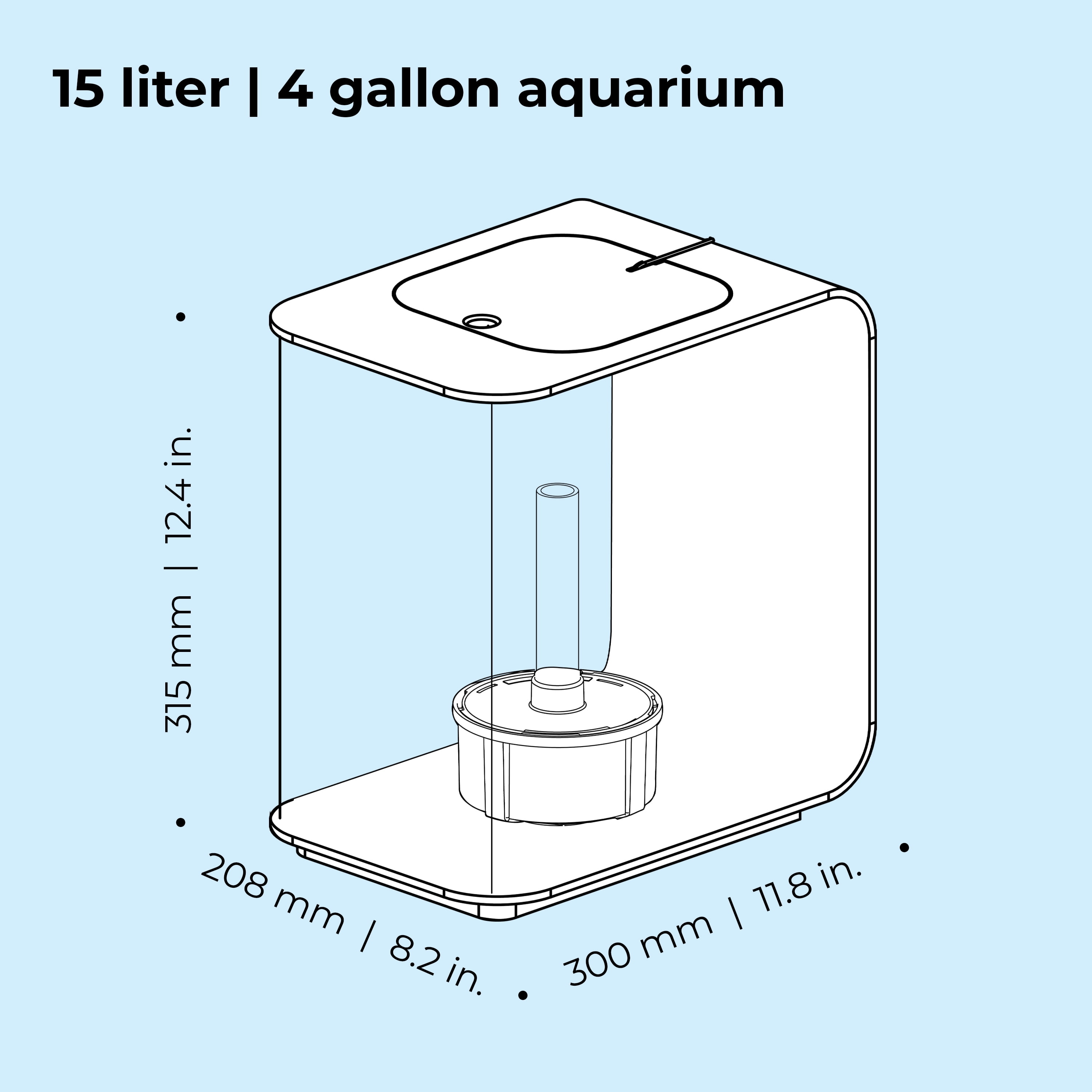 biOrb FLOW 15 Aquarium with MCR Light - 4 Gallon, White, Acrylic