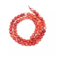 thumbnail image 4 of K-KED Orange Stripe Sardonyx Agate Gemstone Faceted Round Beads Strand 15" -12 mm, 4 of 6