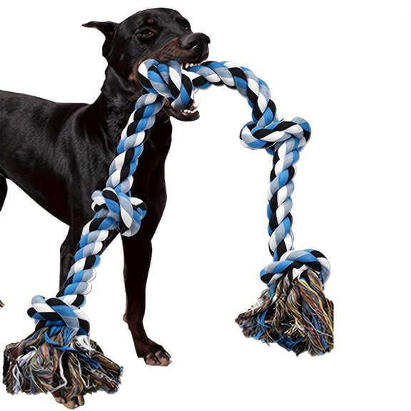 Chew Proof Dog Toys for Aggressive Chewers Large Breed, Interactive Dog Toys for Large Dogs, 36 In, Braided Cotton Rope, Aggressive Chew Toys, Teeth, Boredom Relief, 1 Pc