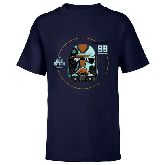Star Wars The Bad Batch Season 2 Hunter Helmet Elite - Short Sleeve T-Shirt for Kids - Customized-Navy