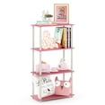 thumbnail image 2 of Furinno TURN-N-TUBE Storage Shelves, 4-Tier Book Shelf, Corner Shelf, Toolless Open Shelves, for Organization and Storage, Living Room, Bedroom, Entryway, Laundry, Soft Pink, 2 of 4