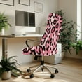 thumbnail image 3 of HELLHERO Leopard Print Computer Office Chair Covers, Removable Office Chair Seat and Back Cover Stretchable, Desk Computer Slipcover Pink, 3 of 7