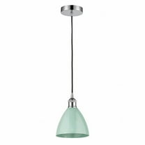 616-1P-PC-MBD-75-SF-Innovations Lighting-Plymouth Dome - 1 Light Cord Hung Mini Pendant In Industrial Style-11.25 Inches Tall and 7.5 Inches