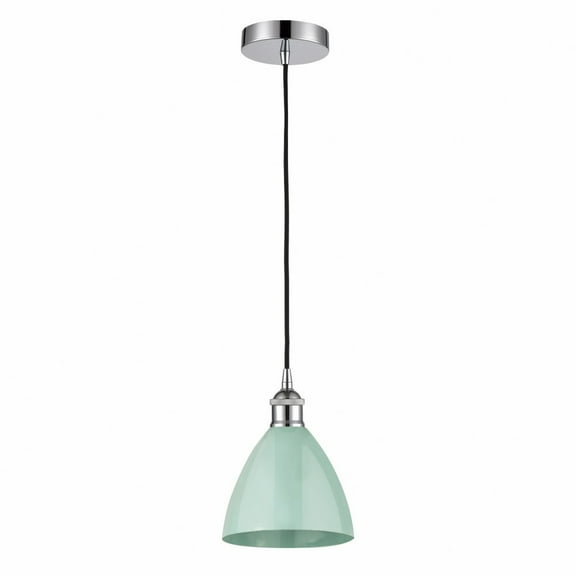 616-1P-PC-MBD-75-SF-Innovations Lighting-Plymouth Dome - 1 Light Cord Hung Mini Pendant In Industrial Style-11.25 Inches Tall and 7.5 Inches