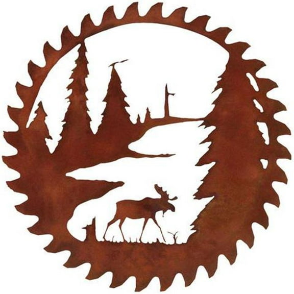 7055 817865020100 Buzz Blade Moose Metal Wall Art - Rust Patina