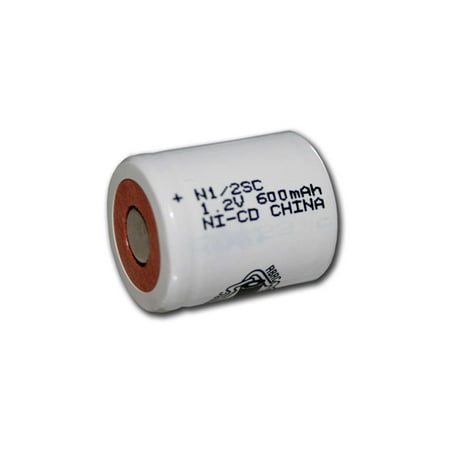 1.2v Cell - Exell 1.2V 600mAh NiCD 1/2 SubC Rechargeable Battery Flat Top Cell FAST USA SHIP
