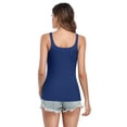 thumbnail image 6 of Women's Square Neck Tank Top Cotton Undershirts With Shelf Bra, 2-Packs, 6 of 6