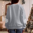 thumbnail image 6 of larppty Women Christmas Sweatshirt Snowflake Xmas Long Sleeve Pullover Cute Shirt Top (Grey, XXL), 6 of 8