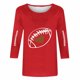 thumbnail image 4 of Heisall Womens Tops 3/4 Sleeve Round Neck Loose Casual Fashion T-Shirts Rugby Print, 4 of 4