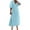 Blue, variant on fatyb Women's Summer Dress Button down V Neck Long Shirt Dresses Short Sleeve Casual A-Line Dresses
