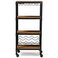 thumbnail image 3 of Bowery Hill Mobile Wine Rack in Antique Black and Brown, 3 of 4