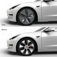 thumbnail image 3 of Wheel Hubcap, Fully Wrapped High Hardness Wheel Rim Hubcap Reduces Wind Resistance 104423199B  for  2017-2023, 3 of 7