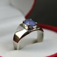 thumbnail image 3 of Natural Unheated and Untreated Ceylon Blue Sapphire Neelam Stone Elegant Style Ring for Men and Women in 925 Sterling Silver, 3 of 3