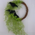 thumbnail image 6 of Halloween Crow Wreath with Artificial Greenery, Door Decoration for Home Indoor Outdoor Party,Halloween Christmas Decorations,13.78 inch, 6 of 9