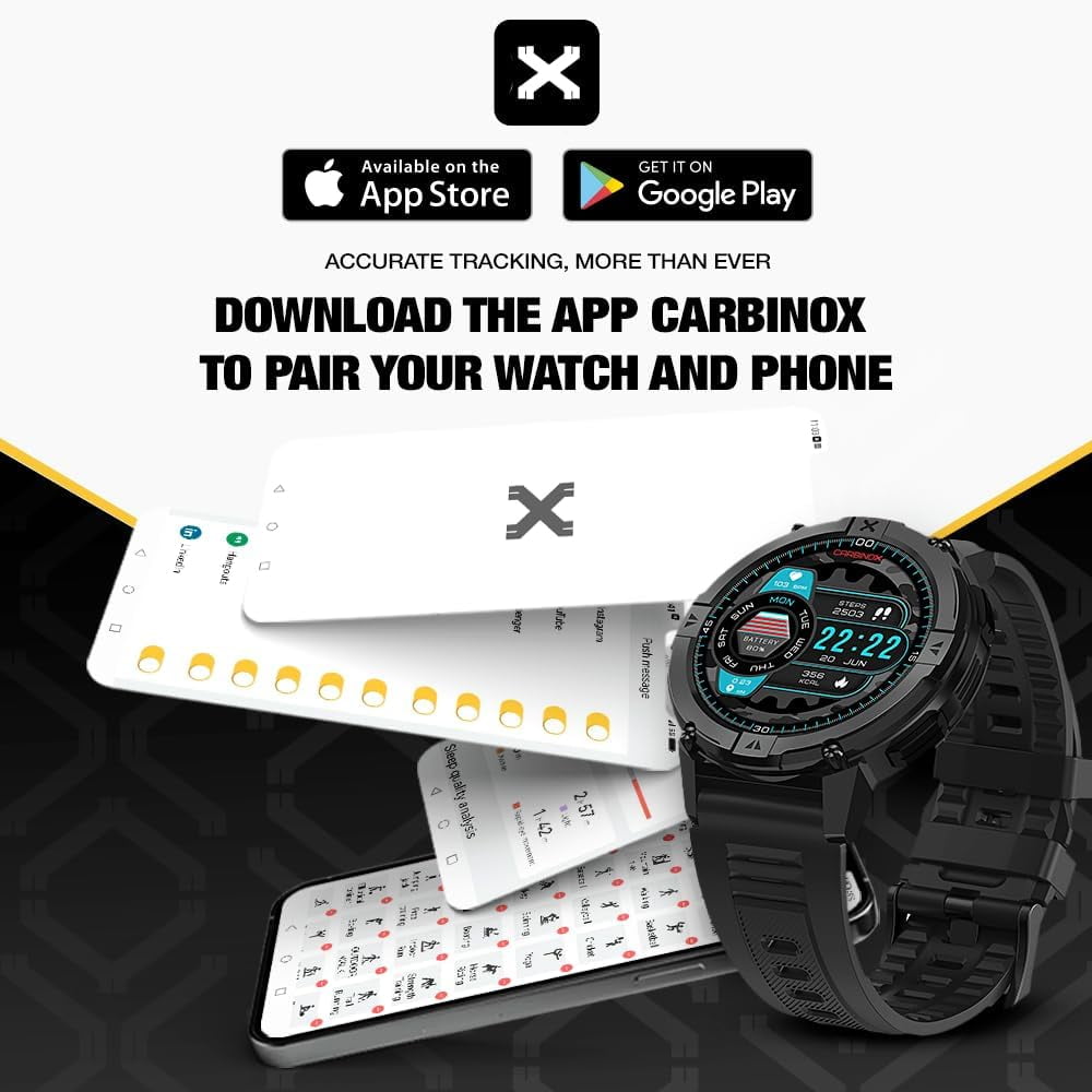 Carbinox X-Ranger Waterproof Smartwatch Fitness Tracker for Android & iOS
