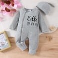 thumbnail image 4 of WIBACKER Newborn Baby Girl Ribbed Romper with Mittens Cuffts Infant Boy Jumpsuit + Hat 2Pcs Coming Home Outfit, 4 of 12