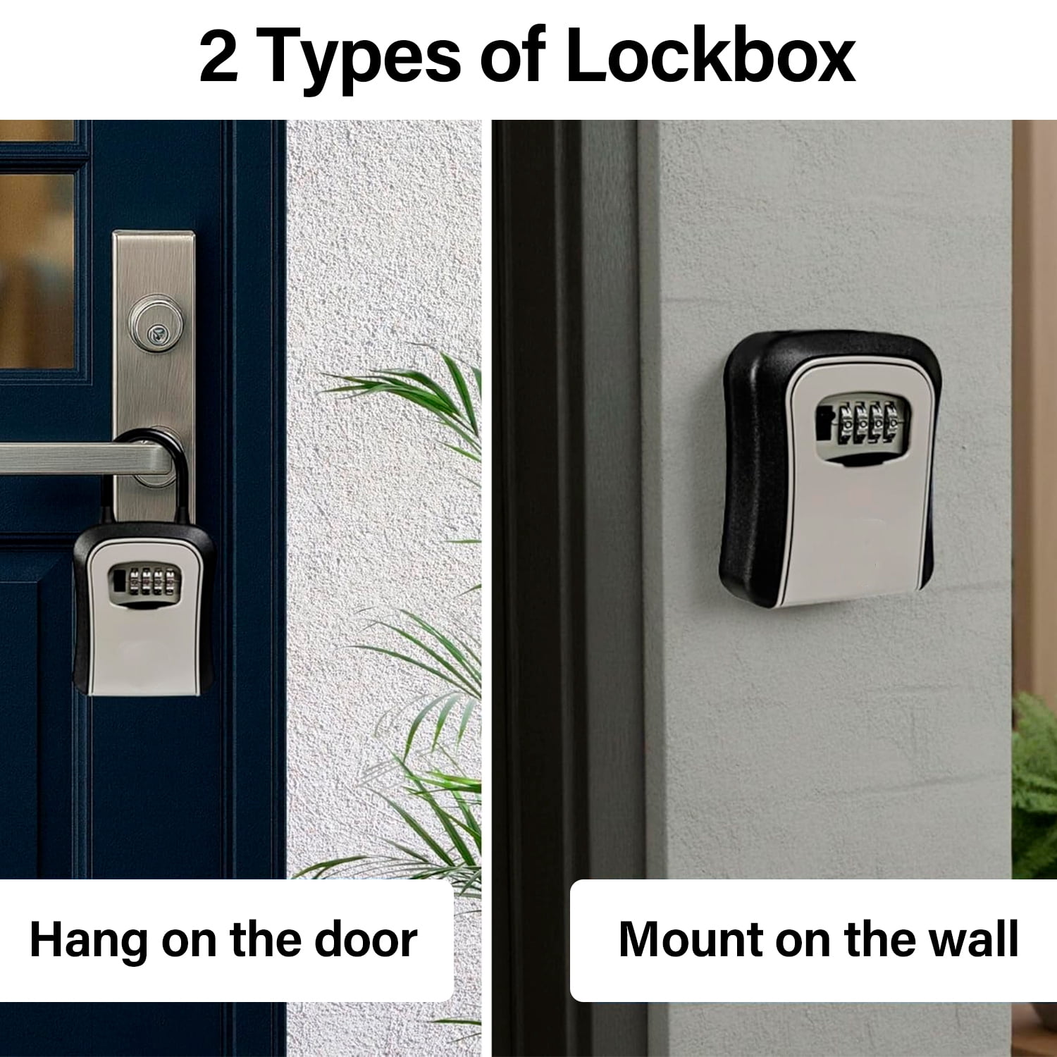 Key Lock Box for Outside,Portable Wall Mount Lockbox, Realtor Lockbox for House Keys Outdoor, Combination Key Hiders to Hide a Key Safe Storage