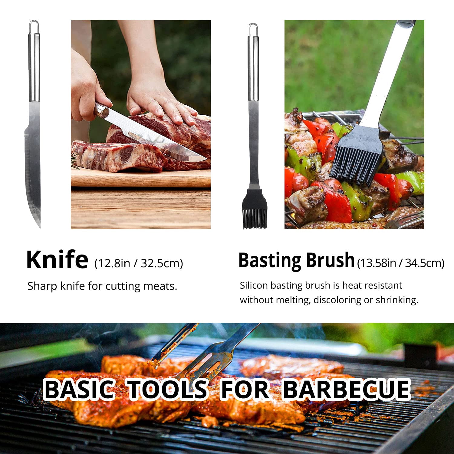 Cast Iron Hibachi Grill with BBQ Tool Set, Small Portable Tabletop Charcoal Grill for Camping, Japanese BBQ for 2 People