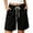 Black-shorts for women, variant on Plus Size Waffle Shorts for Women High Waisted Drawstring Short Pants Solid Color Casual Bermuda Shorts with Pockets