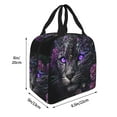 thumbnail image 2 of Pofeuu Purple-Eyed Floral Leopard Print Lunch Bag Lunch Box Large Capacity Insulated Lunch Bag for Adult, Leakproof Reusable Lunch Tote Bags for Work, 2 of 5