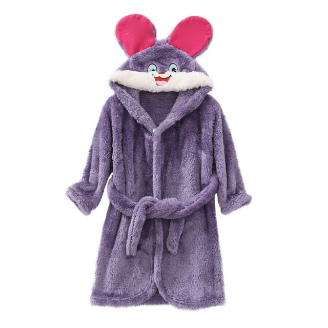 Kids Robes for Girls Pentagram Print Flannel Warm Bathrobe Robes for Girls Daily Bath