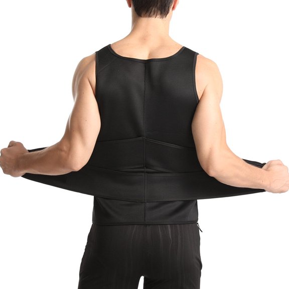 Seitruly Chaleco moldeador de cuerpo para hombre, entrenador de cintura, camiseta de sudor con doble cinturón, corsé, Top adelgazante para el Abdomen, fajas XXXL