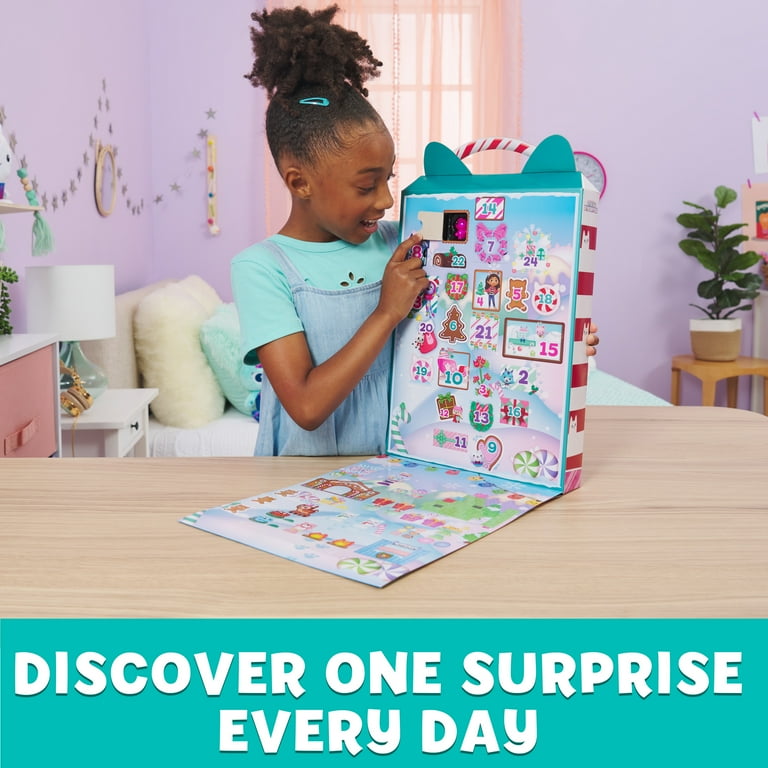 Gabby's Dollhouse, Advent Calendar 2023, 24 Surprise Toys with Figures,  Stickers & Dollhouse Accessories, Kids Toys for Girls & Boys Ages 3+