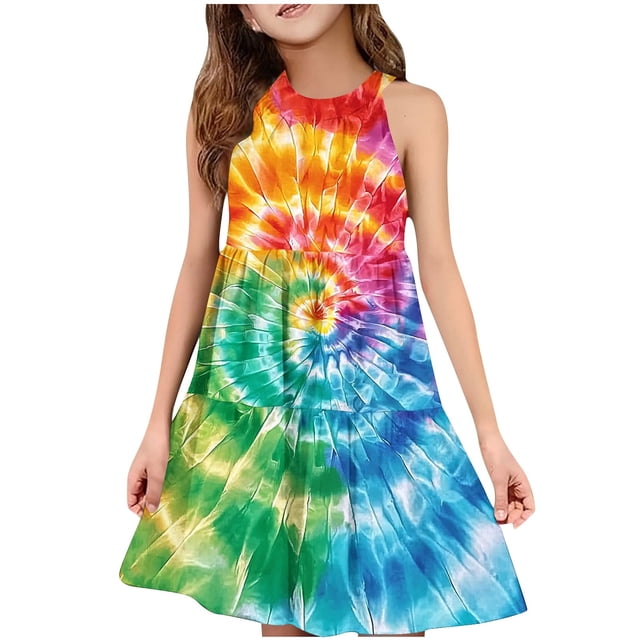 Robes d'Été Décontractées Robe d'Été Décontractée Filles Col Rond Sans Manches Robe Patchwork Robe Ludique Confortable Robe d'Été Décontractée Robes d'Été Mignonnes Robes d'Été Filles Robes d'Été
