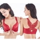 thumbnail image 1 of ICHUANYI Clearance Women's Solid Bra Wire Free Underwear Front Closure Butterfly Backless Bra(Wine, 46E) Ichuanyi Ichuanyi, 1 of 5