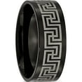 thumbnail image 4 of Titanium Black Ip-Plated Greek Key Laser Etched 8mm Brushed/Polished Band (Size 8) Made In China tb364-8, 4 of 5