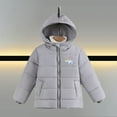 thumbnail image 2 of bbymog Winter Coats for Girls and Boys Fashion Cute Dinosaur Thick Warm Puffer Jacket for Boys Long Sleeve Hooded Fleece Puffer Jackets for Girls with Pocket Gray-1 2 Years, 2 of 9