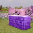 thumbnail image 3 of HHBEAUTY Tablecloth Rectangle Tables 6FT, Polyester Wrinkle Free Stretch Table Skirt for Rectangle Tables 6ft Pleated Ruffle Fitted Table Cover with Skirt for Weddings Birthday Banquet, 3 of 9