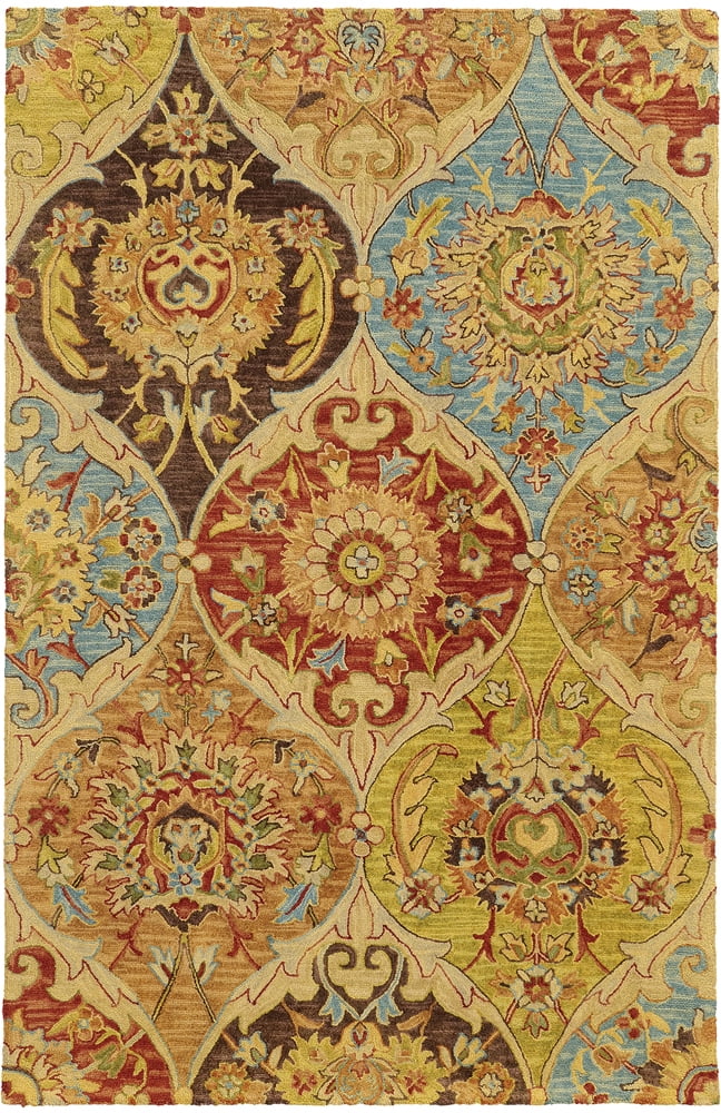 Tommy Bahama Area Rugs Jamison 53302 Beige Leaves Diamonds