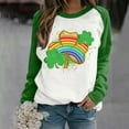 thumbnail image 1 of T-shirt Saint Patrick pour Femmes Imprimé Fête de la Saint-Patrick Col Rond Manches Longues T-shirt Ample Haut Fête de la Saint-Patrick, 1 of 4
